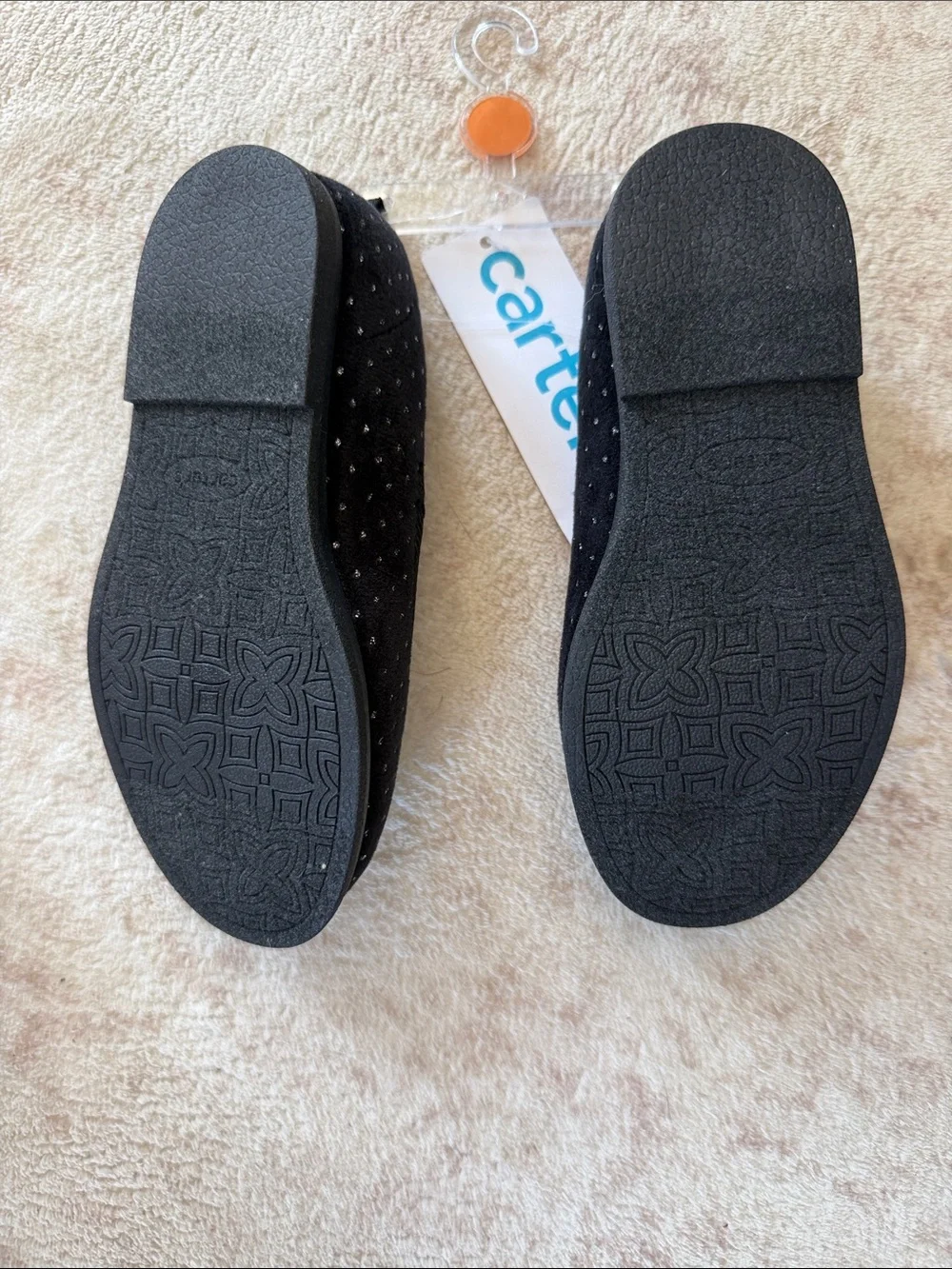 Carter's Black Glitter Dot Girls Ballet Flats